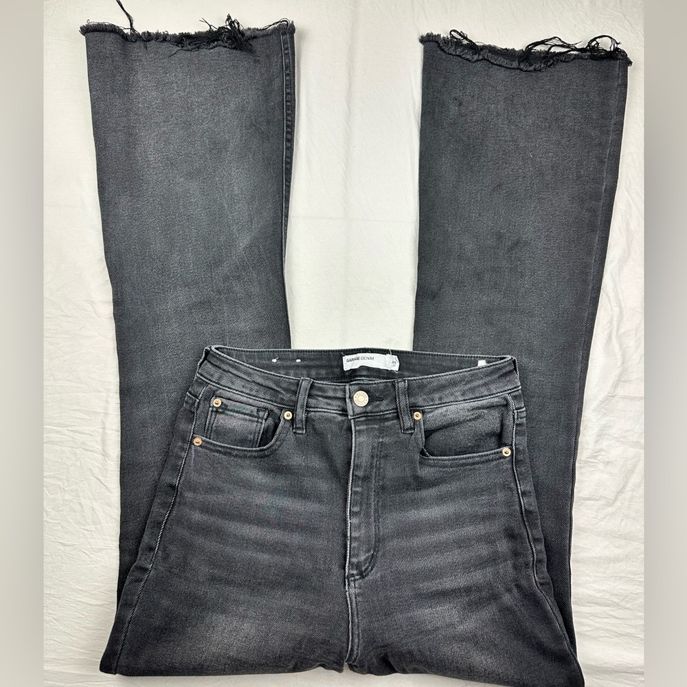 GARAGE Denim  Black Flare Jeans women’s size 27‎